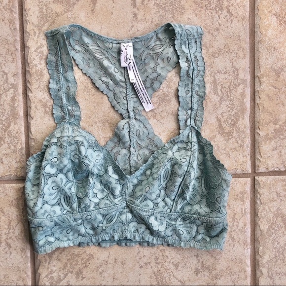 Free People Galloon Racerback Bralette Blue - Picture 7 of 7